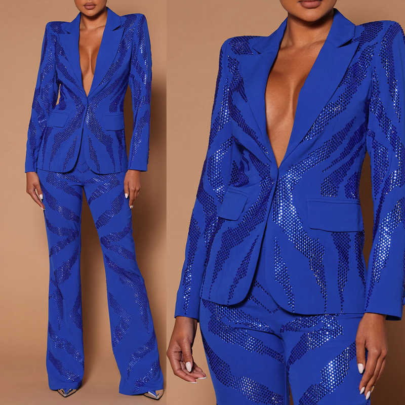 Women'S Formal Wear Plus Size - Customized Sequined Women Slim Pants Suits