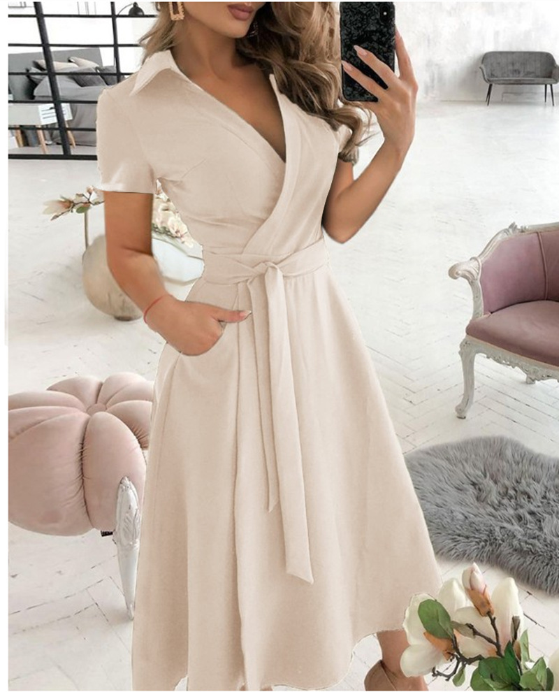 Women's Short Sleeve Wrap Dres - огляд і ціна Wrap Dress Work