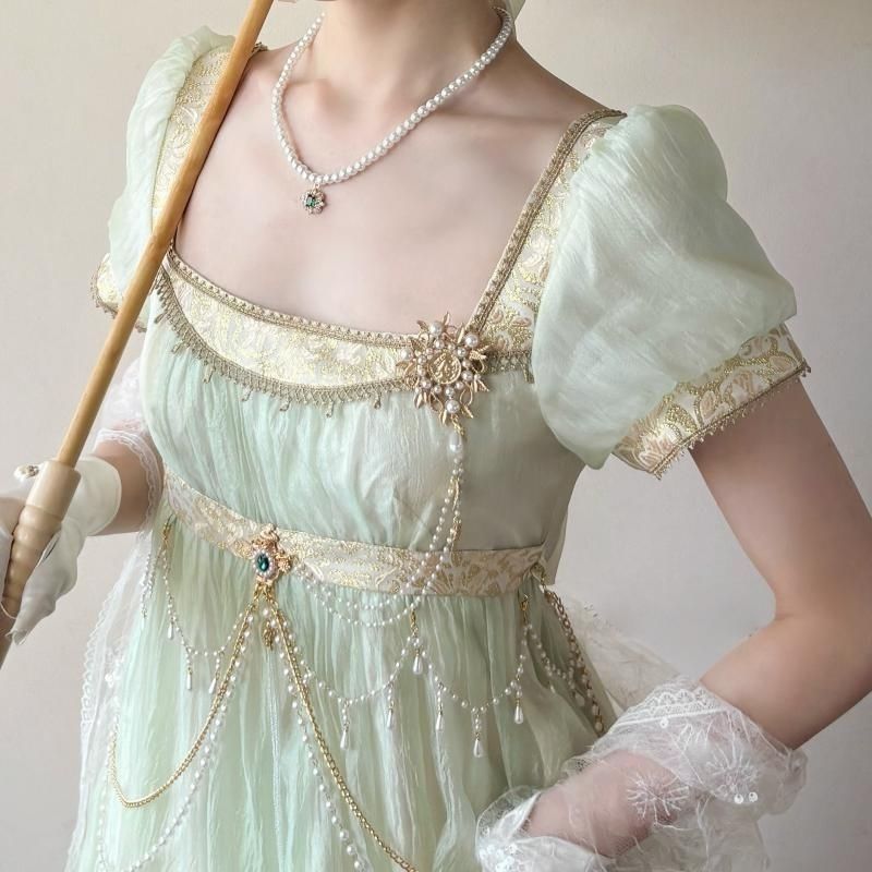 Handmade Regency Empire Waist  - огляд і ціна Women'S Green Formal Wear
