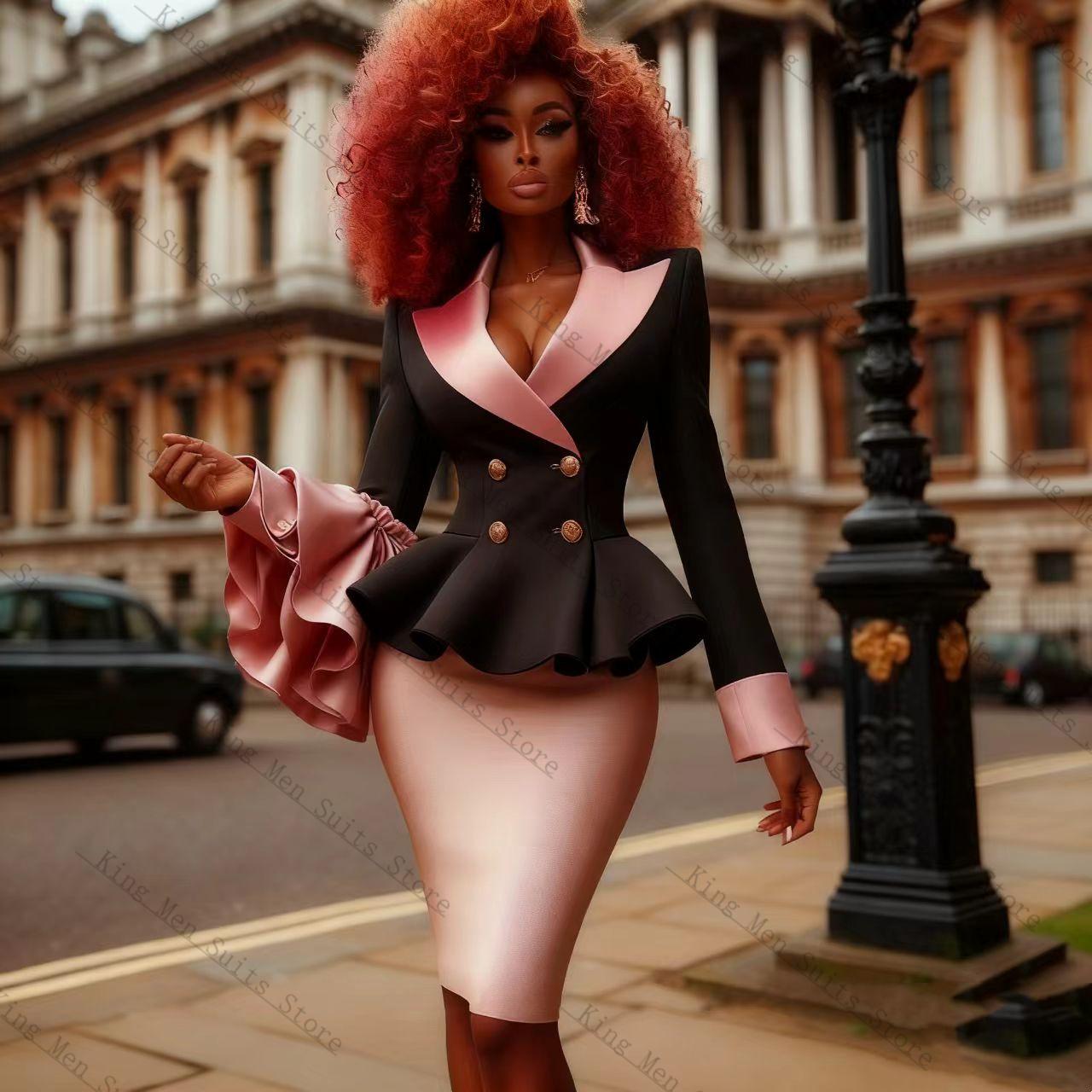 Black Pink Women Suit Set 2 Pc - огляд і ціна Women'S Formal Wear Tuxedo
