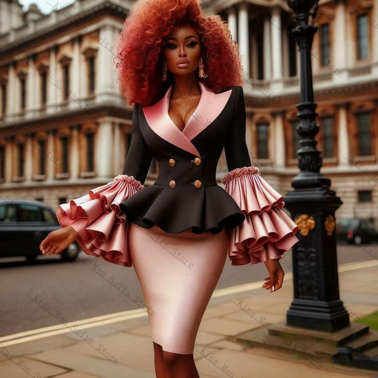 Black Pink Women Suit Set 2 Pc - огляд і ціна Women'S Formal Wear Tuxedo