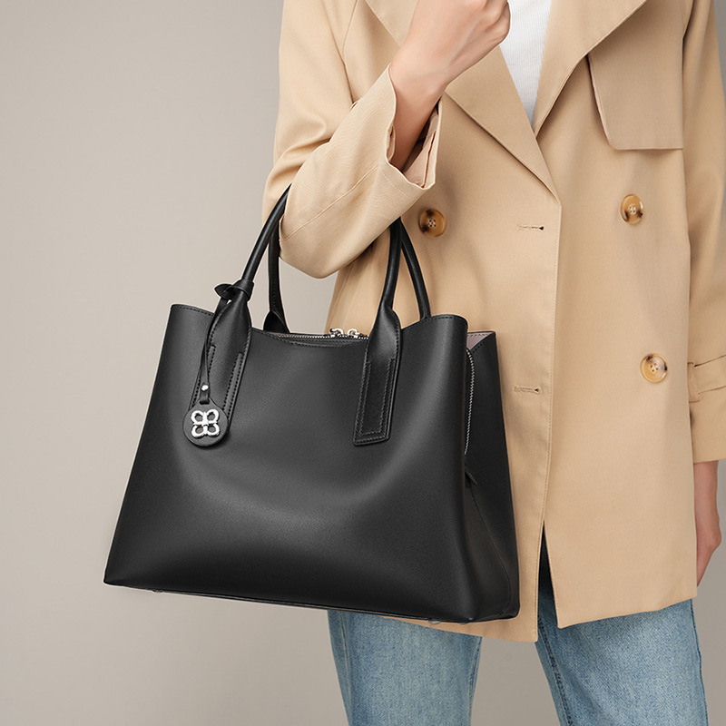Women Black Genuine Leather St - огляд і ціна Shoulder Bag Structured