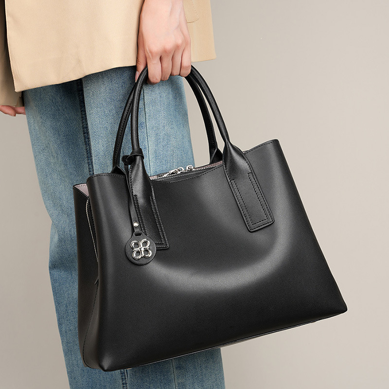 Women Black Genuine Leather St - огляд і ціна Shoulder Bag Structured
