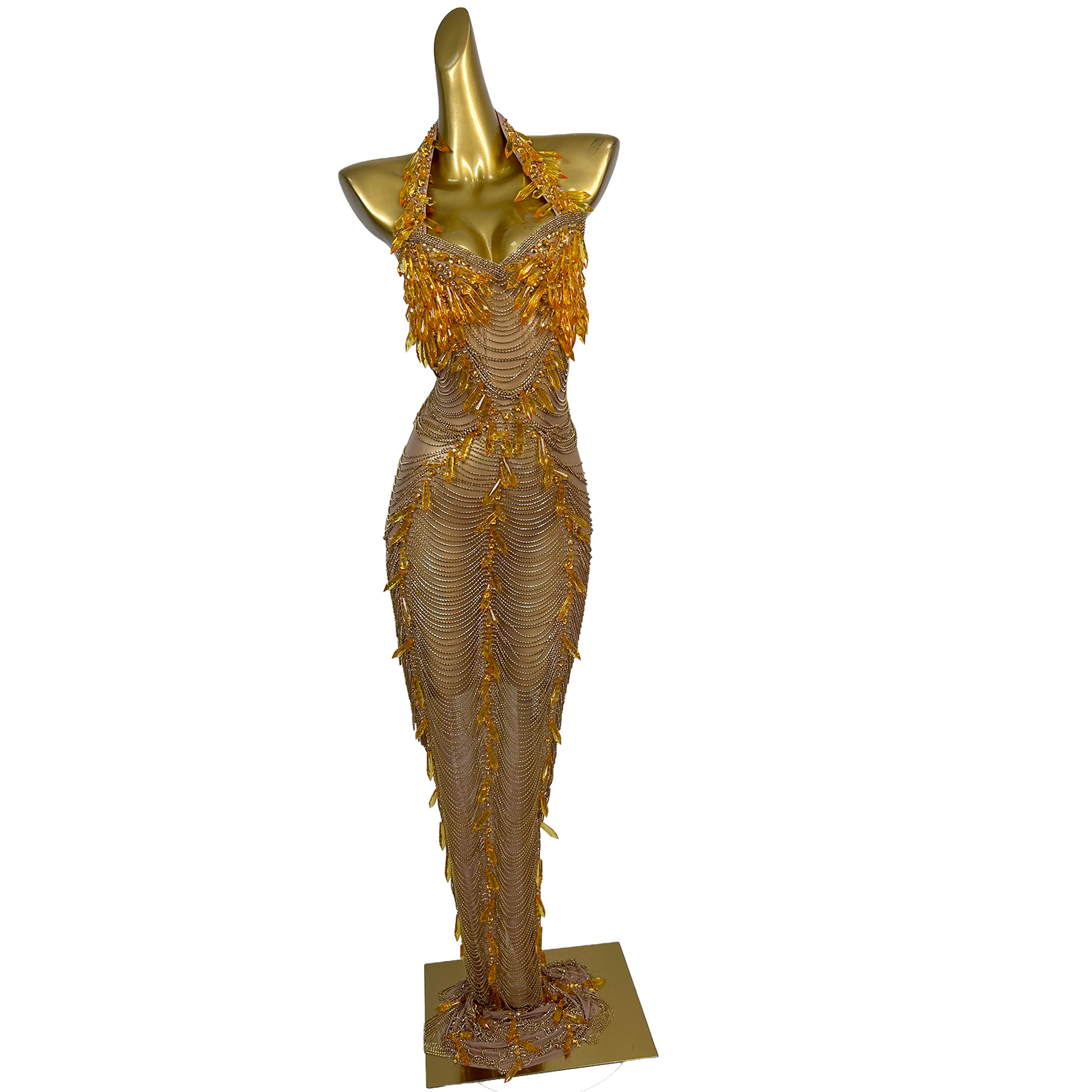 Gold Backless Diamond Tassel E - огляд і ціна Women'S Formal Wear Plus Size