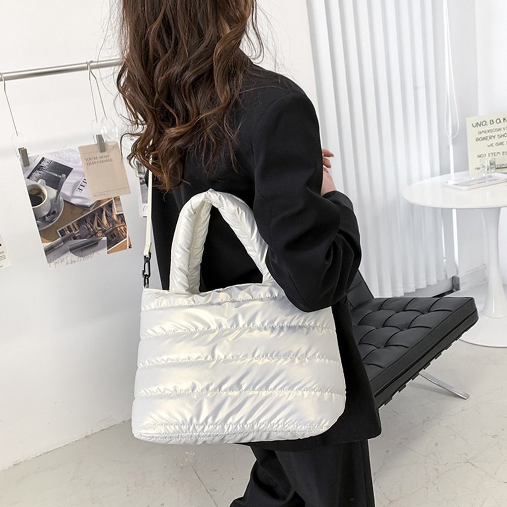 Women Puffer Tote Bag Quilted  - огляд і ціна Shoulder Bag Structured
