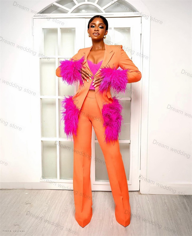 Ostrich Feather Orange Women S - огляд і ціна Women'S Formal Wear Tuxedo