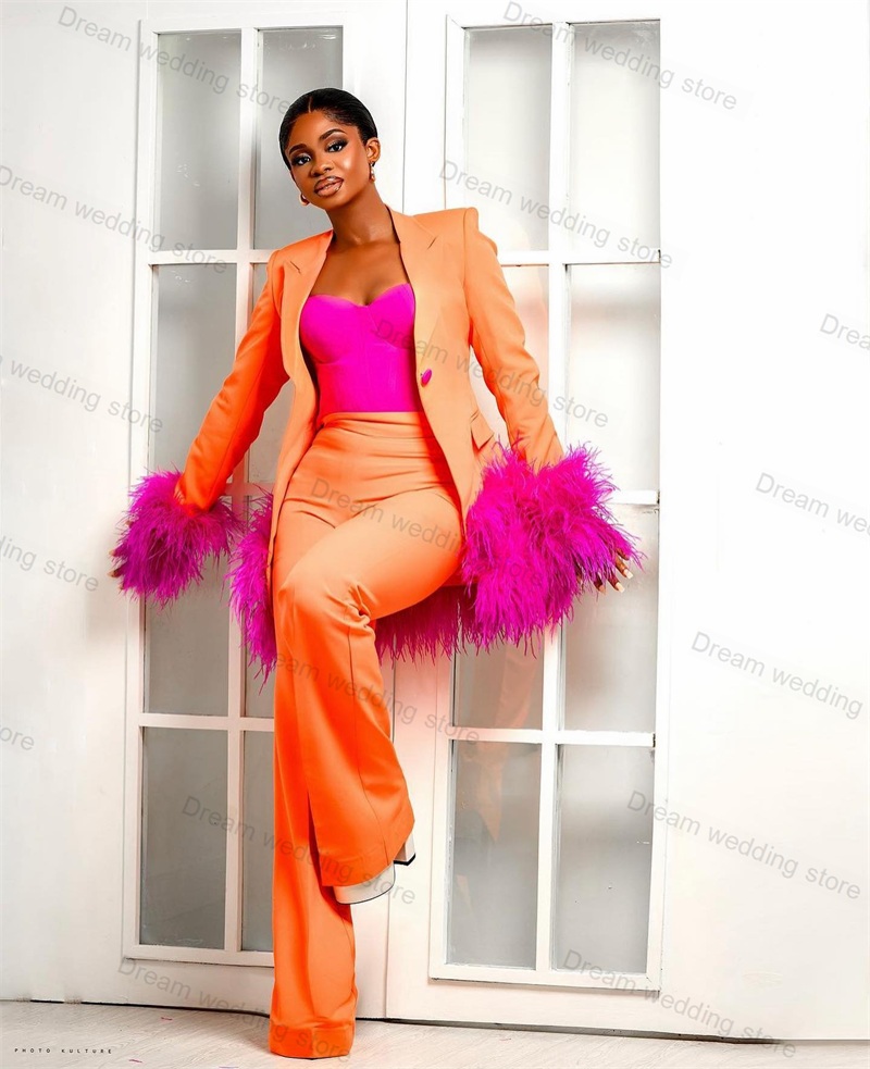 Ostrich Feather Orange Women S - огляд і ціна Women'S Formal Wear Tuxedo