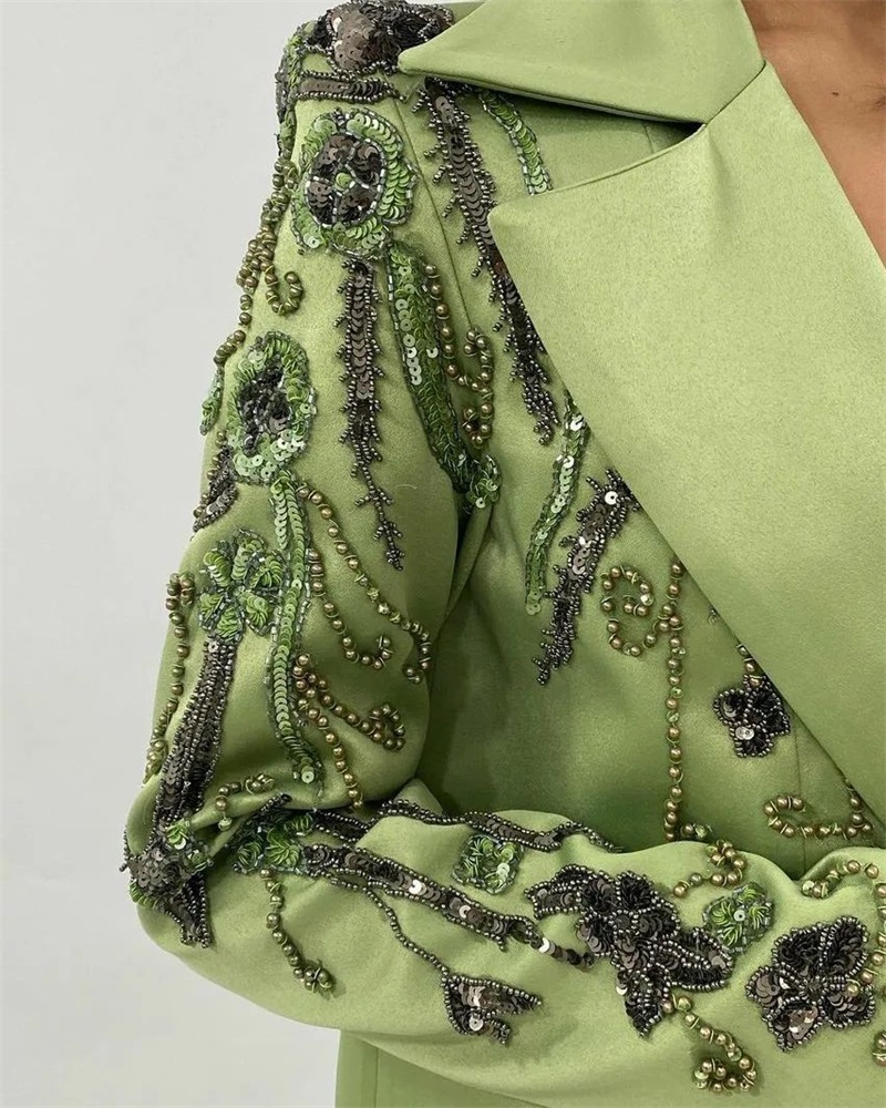 Designer Green Satin Women Sui - огляд і ціна Women'S Green Formal Wear
